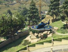 Vinewood Hills RED Villa Helicopter Landing Place With Secret Cave for Grand Theft Auto V