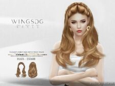 Wings Elegant Curly Hair With Twist Braid ES0608 for Sims 4