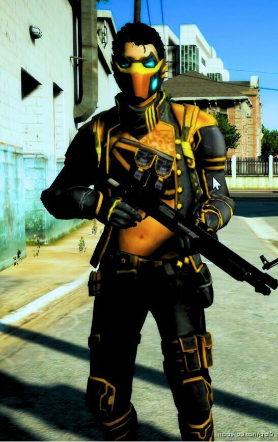 GTA 5 Player Mod: AGE Of Gold Free Fire Bundle Add-On PED (Featured)