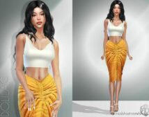 Ruched Knit Midi Skirt DO933 for Sims 4
