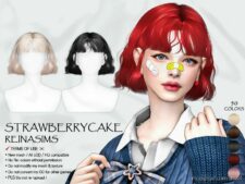 75 – Strawberrycake Hair for Sims 4