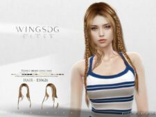 Wings Double Braid Long Hair ES0626 for Sims 4