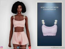 Knitted TOP With Chamomiles for Sims 4