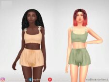 Sims 4 Everyday Clothes Mod: Knitted TOP With Chamomiles (Image #2)