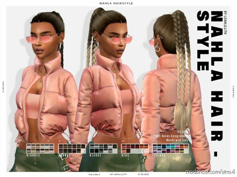 Nahla Hairstyle for Sims 4
