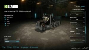 FS22 Kenworth Mod: Alers Hauling Kenworth W990 Dump Truck (Image #4)