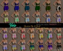 GTA 5 Player Mod: Yoko – Buckled TOP & Skirt For MP Female (Image #3)