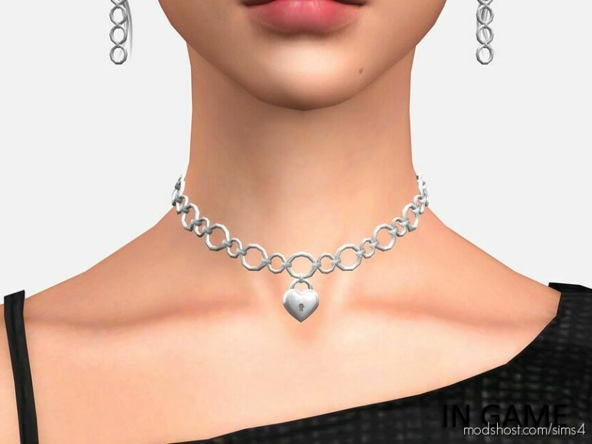 Heart Lock Necklace for Sims 4