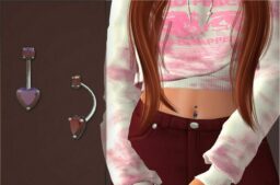 Heart Gemstone Belly Piercing for Sims 4