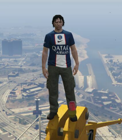 GTA 5 Player Mod: Messi, Mbappe, Neymarjr, Ramos, Hakimi 2022/2023 T-Shirts For MP Male (Featured)