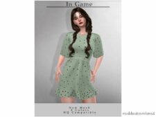 Sims 4 Female Clothes Mod: Short Sleeve Dress D-244 (Image #2)