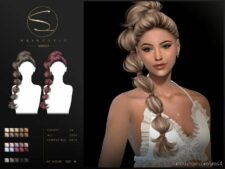 Bubble Braid Hairstyle Cassie (040623) By S-Club for Sims 4