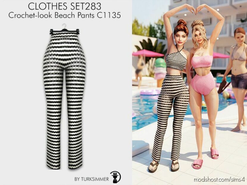 Crochet-Look Beach SET283 for Sims 4