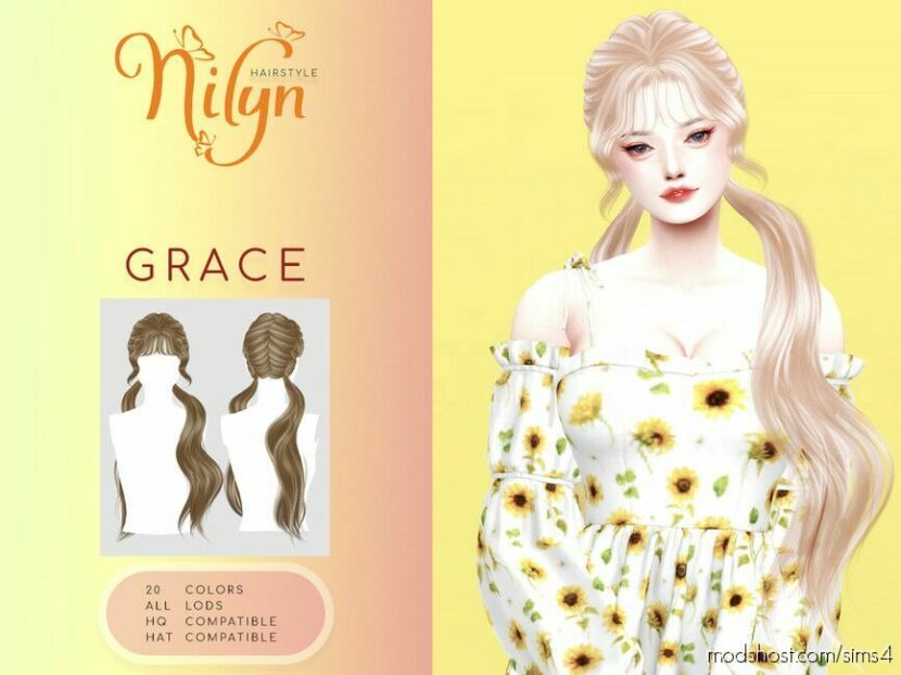 Sims 4 Female Mod: Grace Hair – NEW Mesh (Featured)