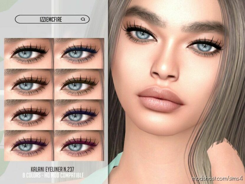 Sims 4 Eyeliner Makeup Mod: IMF Kalani Eyeliner N.237 (Featured)