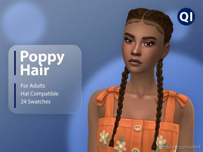 Sims 4 Female Mod: Poppy Hair Patreon (Featured)