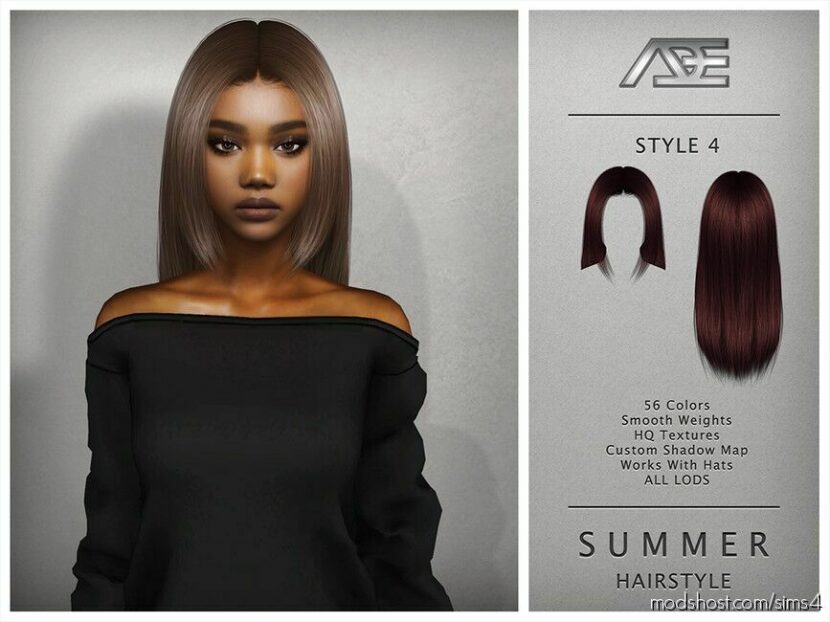 Sims 4 Female Mod: Summer Hairstyle Style 4 (Featured)