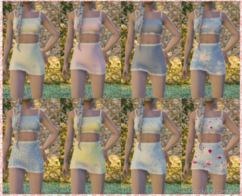 GTA 5 Player Mod: Floral TWO Piece For MP Female (Featured)