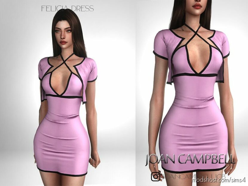 Sims 4 Adult Clothes Mod: Felicia Dress (Featured)