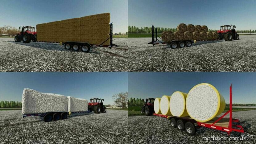 Flatbed Autoloading Bale Trailer 9.5 Meter V2.0.0.2 for Farming Simulator 22