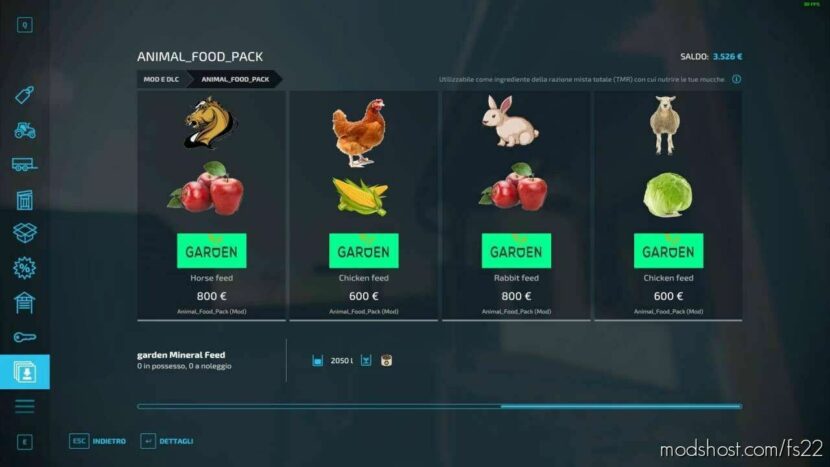 Animal Food Pack V1.1 for Farming Simulator 22