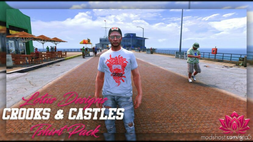 GTA 5 Player Mod: Crooks & Castles T-Shirt Pack For MP Male (Featured)