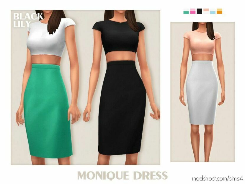 Monique Dress for Sims 4