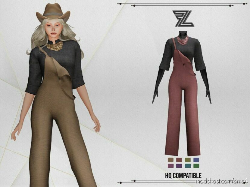 Bonnie Western Overalls for Sims 4