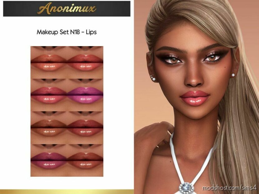 Sims 4 Lipstick Mod: Makeup SET N18 – Lips (Featured)