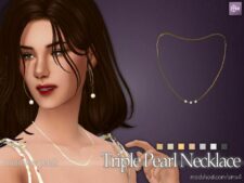 Triple Pearl Necklace for Sims 4
