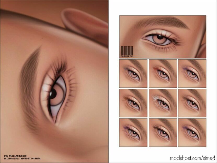 Sims 4 Makeup Mod: Maxis Match 2D Eyelashes N38 (Featured)