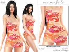 Split Bodycon Dress MC484 for Sims 4