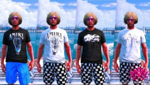 GTA 5 Player Mod: Designer TEE Pack For MP Male (Fivem Ready) 16 Textures (Image #4)