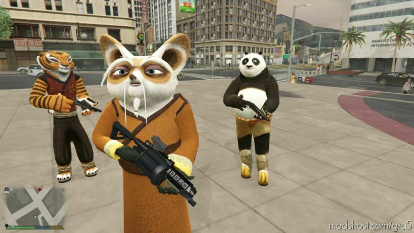 GTA 5 Player Mod: Package Kung FU Panda Add-On PED V1.5 (Featured)