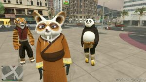 GTA 5 Player Mod: Package Kung FU Panda Add-On PED V1.5 (Image #2)