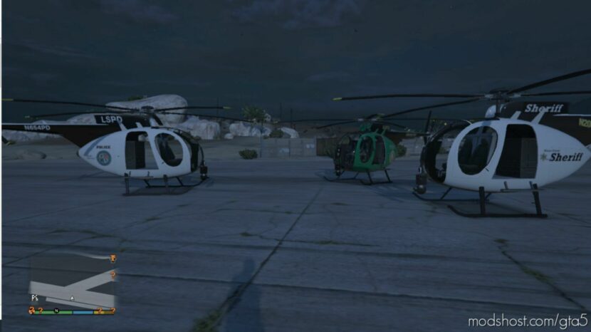 Lspd, Lssd And Bcso Nagasaki Buzzard [Add-On] V1.1 for Grand Theft Auto V