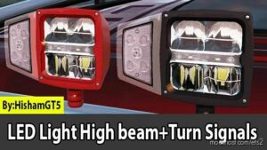 LED Light High Beam + Turn Signals [1.47/1.48] for Euro Truck Simulator 2