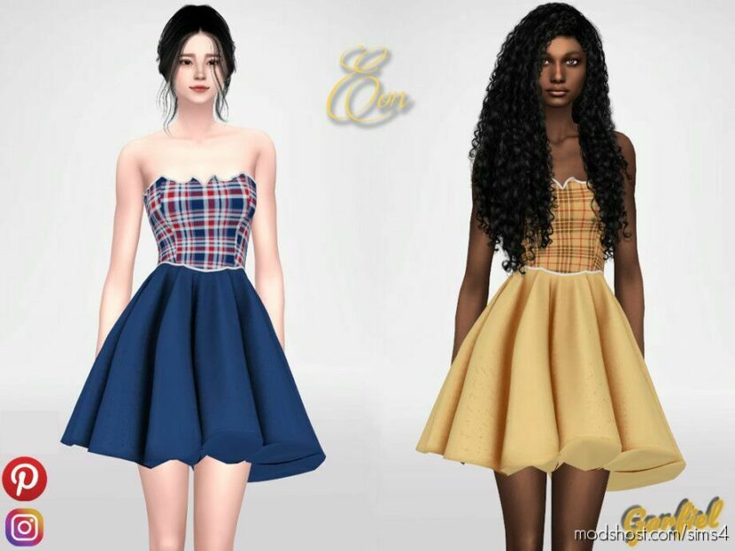 EON – Plaid Corset And Puffy SUN Skirt for Sims 4
