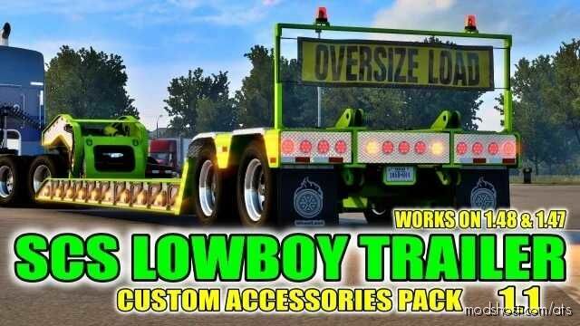 SCS Lowboy Trailer – Accessories Pack V1.1 [1.48] for American Truck Simulator