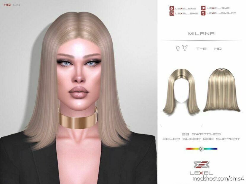 Milana (Hairstyle) for Sims 4