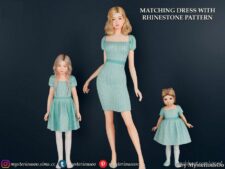 Sims 4 Kid Clothes Mod: Dress With Rhinestone Pattern Child (Image #3)