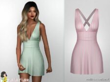 Aspen Striped Dress for Sims 4