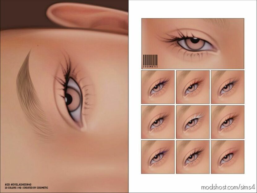 Maxis Match 2D Eyelashes N40 Unisex for Sims 4