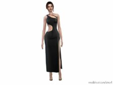 Sims 4 Elder Clothes Mod: Katia Dress (Image #2)