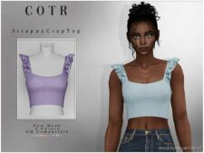 Strappy Crop TOP T-470 for Sims 4