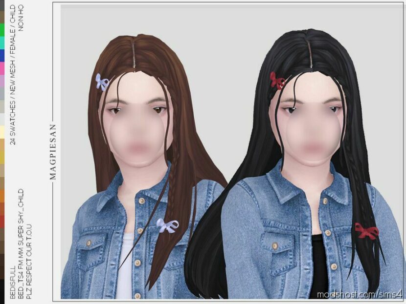 Super SHY Hair For Child for Sims 4