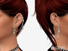 Spikes Earrings Left for Sims 4