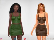 Sims 4 Everyday Clothes Mod: Base Leather Bralette (Image #2)