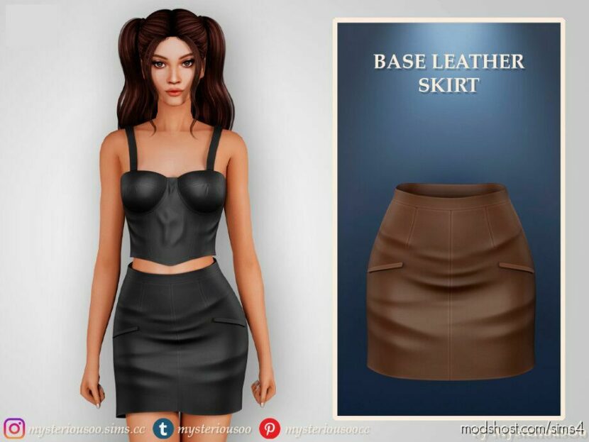 Base Leather Skirt for Sims 4