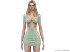 Sims 4 Elder Clothes Mod: Nevra Dress (Image #2)